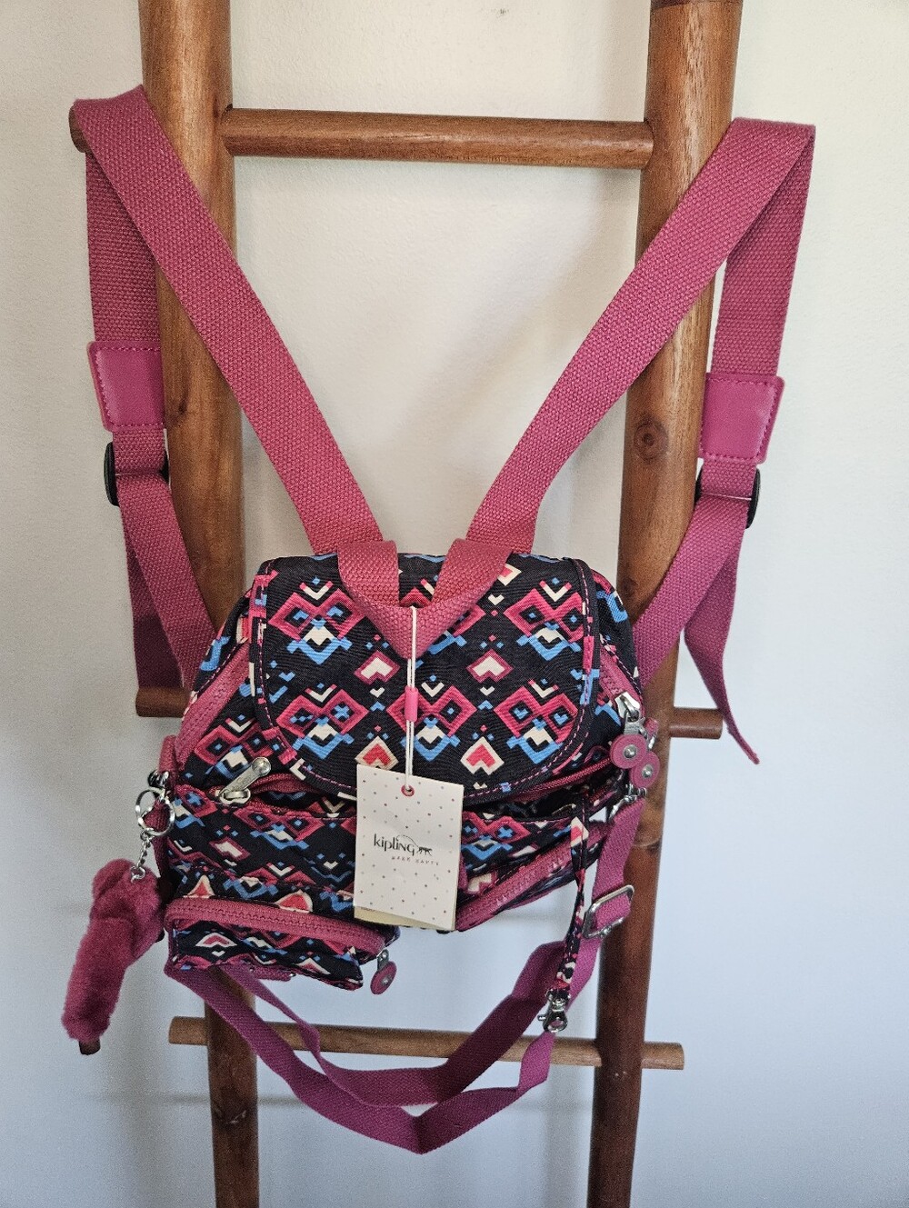 Kipling Geometric City Zip Convertible Backpack - Picture 3 of 13